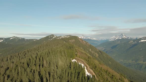 Aerial View of Elk Mountain in Fraser Valley During a Colorful Cloudy Sunset alt