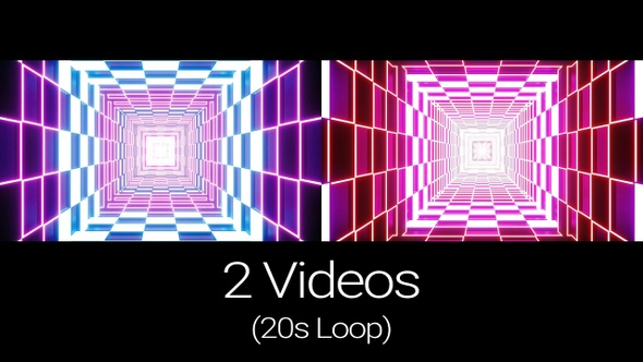 Flickering Grid Light Tunnel Loop Pack alt