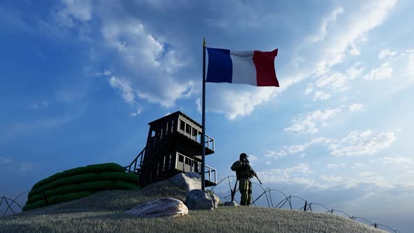 Soldier Protecting Guard by the Border of France alt