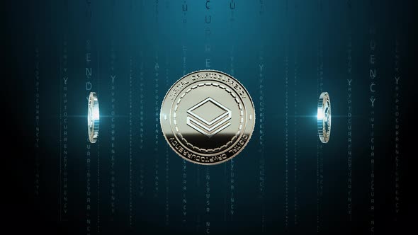 Set 5-8 Rotating STRATIS Cryptocurrency Background 4K