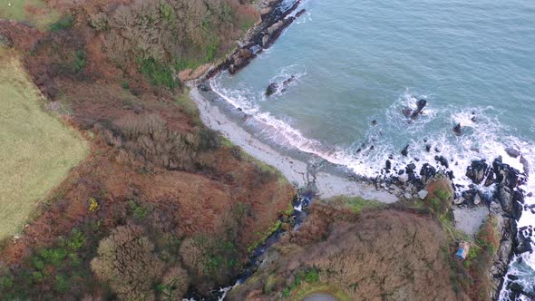 Aerial View of Kinnagoe Bay in County Donegal, Ireland alt