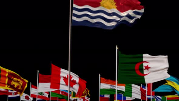 Kiribati Flag With World Flags In Alpha Channel