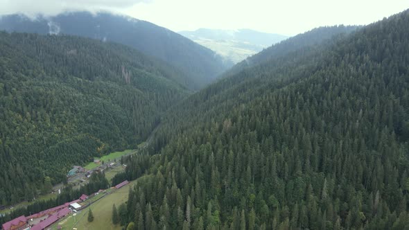 Nature of Ukraine: Carpathian Mountains Slow Motion. Aerial View alt