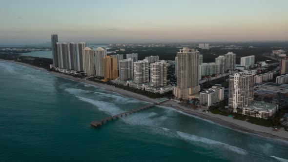 Aerial Hypelrapse over sunny isles beach alt