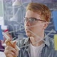 Geeky Young Man Drawing Mind Map on Glass in Creative Office - VideoHive Item for Sale