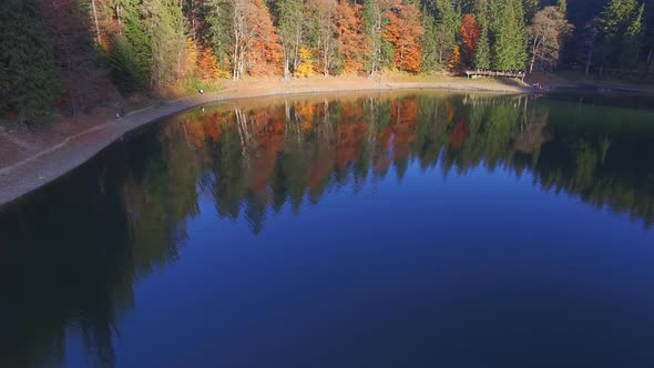 Aerial Shot Mountain Lake