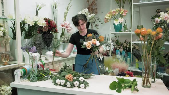 The Work of the Florist. Composing a Bouquet