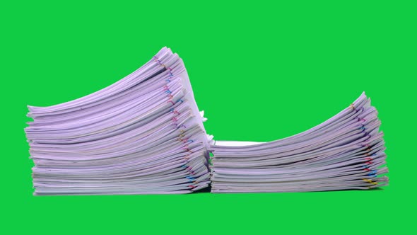 Stop motion animation Stacks overload document paper files 