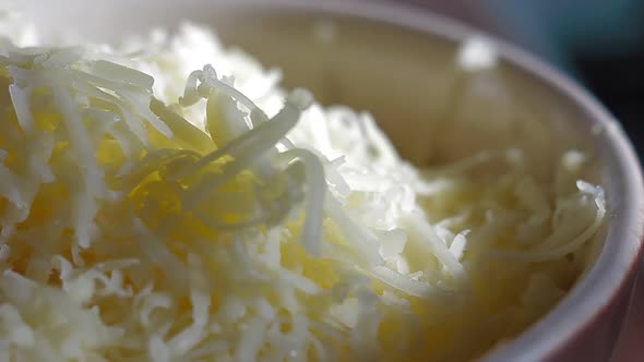 Grated Cheese in a Bowl