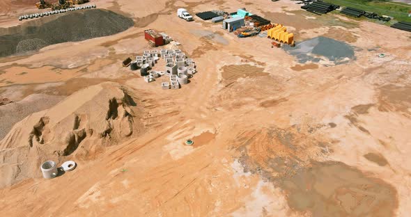 Preparation for Installation Works Pipes for Sewerage Drainage are Stacked Neatly on the Ground alt