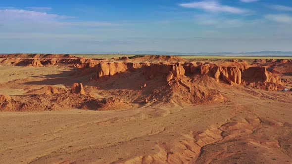 Bayanzag Flaming Cliffs at Sunset in Mongolia alt