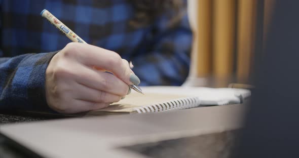 Closeup of a Woman's Hand with a Pen alt