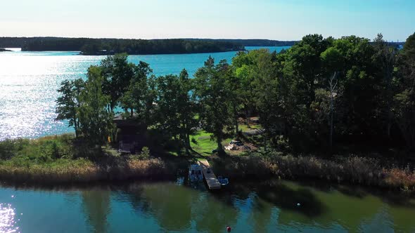 Beautiful residential island in Archipelago in Scandinavia, Northern Europe alt