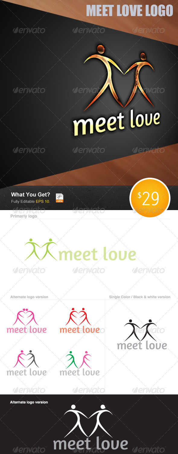 Meet to Love - Humans Logo Templates