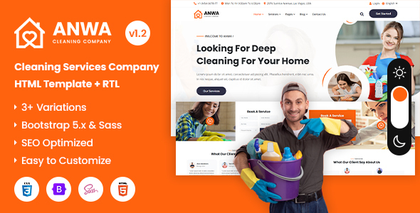Fabulous Anwa - Cleaning Services Company HTML Template
