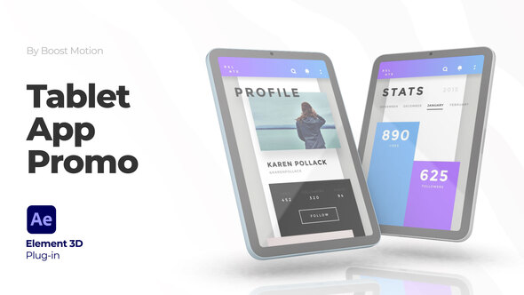 Tablet App Promo - Website Presentation Video Displays template preview