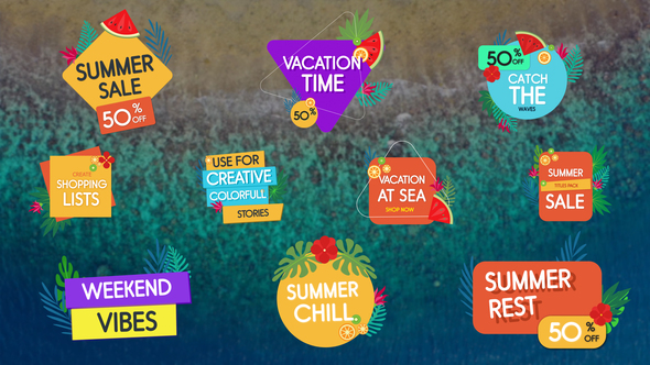 Sales Flower Titles for After Effects Elements template preview