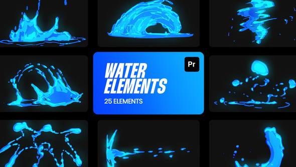 Cartoon Water Fx Elements Pack Premiere Pro Template