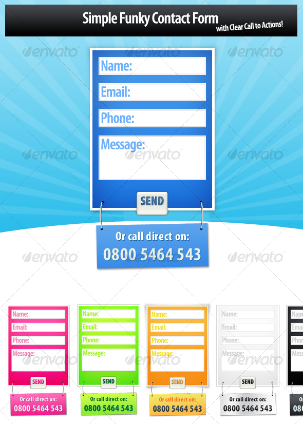 Modern Funky Form Designs - Web Elements