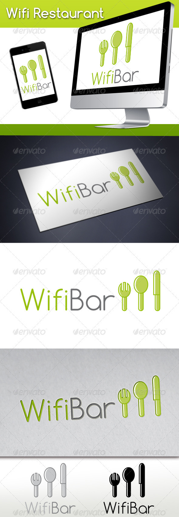 Wifi Restaurant Logo - Food Logo Templates