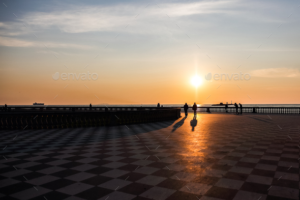Sunset in Livorno - Stock Photo - Images