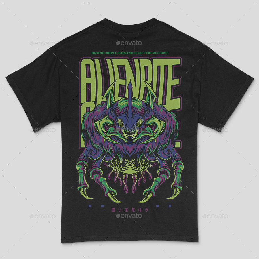 Alien Bite Techwear Mutant T-Shirt Design Template, T-Shirts | GraphicRiver