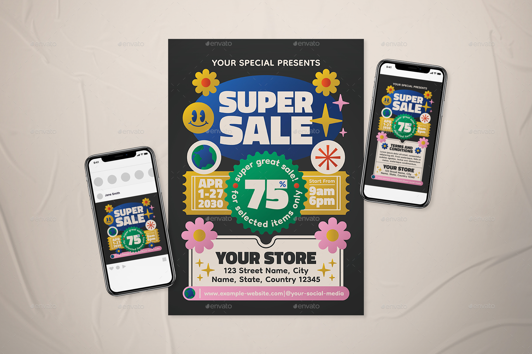 Soft Pop Sale Flyer Set by dannyaldana GraphicRiver