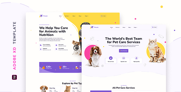 Petopia – Pet Care Service Template for XD