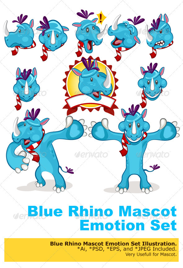 Rhino Mascot - Characters Vectors