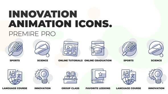 Education and innovation - Animation Icons (MOGRT)