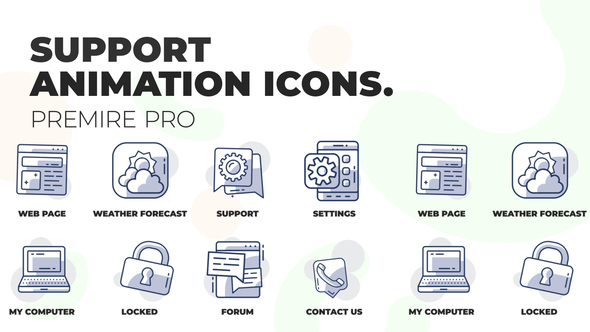My computer and support - Animation Icons (MOGRT)