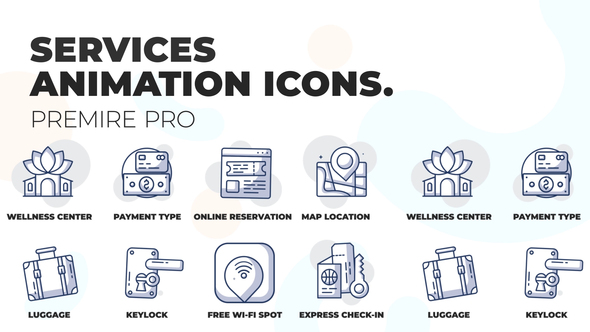 Wellness center & Services - Animation Icons (MOGRT)