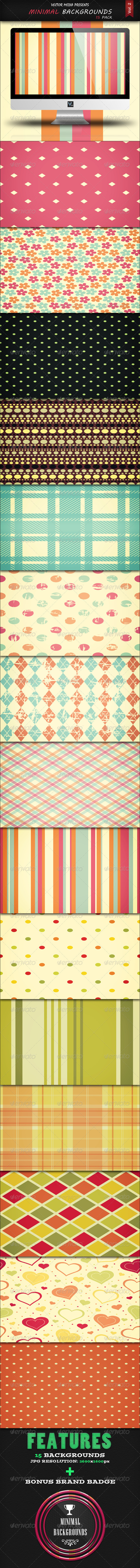 15 Pack - Minimal Backgrounds Vol.2 - Backgrounds Graphics