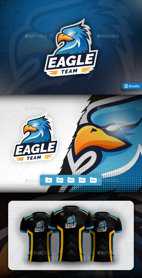 Eagle ESports Logo Design Vector. Eagle Team Mascot Gaming Logo Concepts  Stock Vector - Illustration of football, angry: 151955297