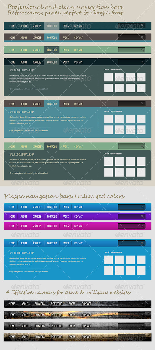 Professional Navigation Bars - Navigation Bars Web Elements