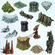 Snow Mountain Canyon Terrain Rock Stone Wall Cliff Nature Environment Game Assets