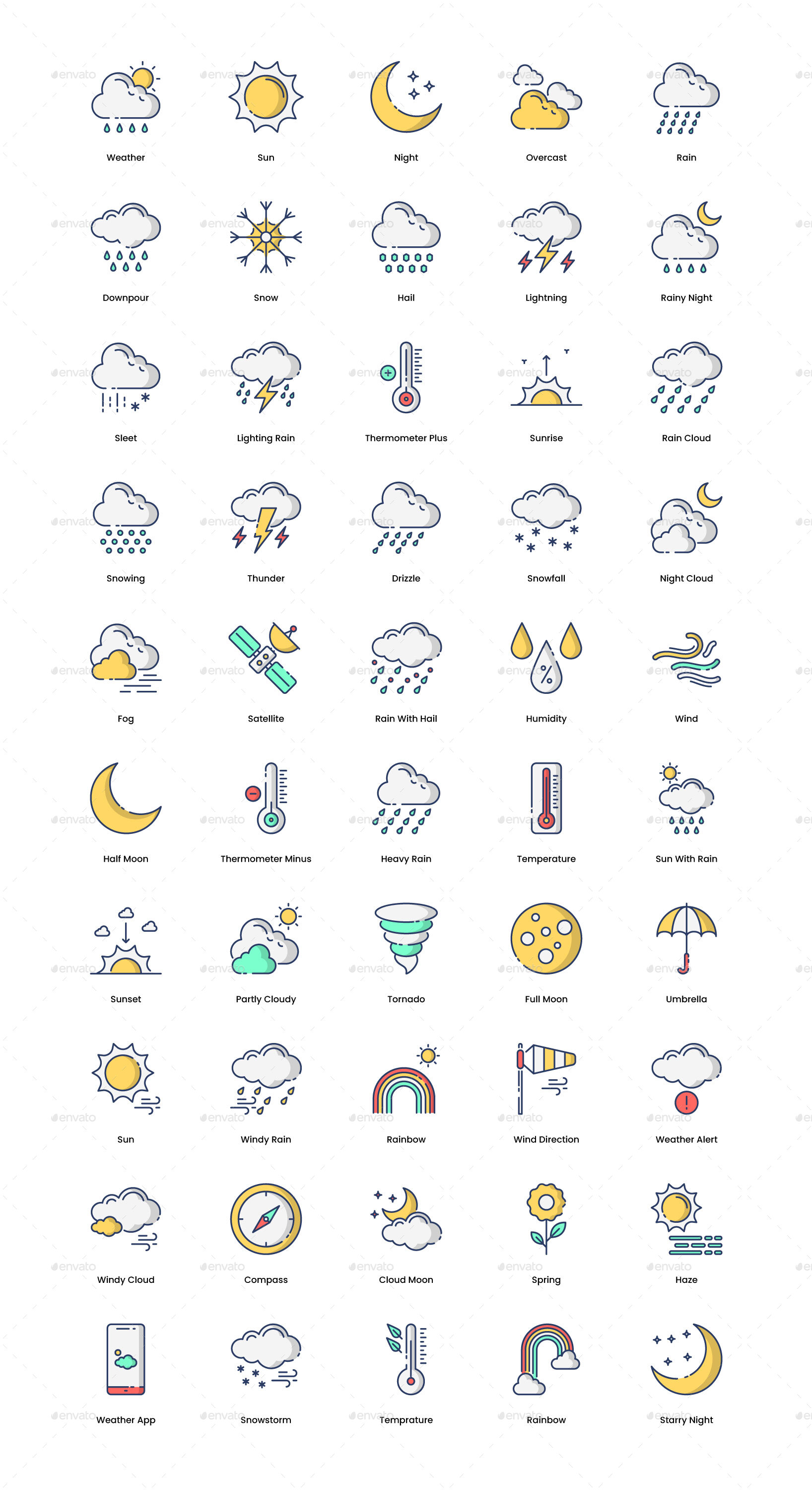 Weather Icons, Icons | GraphicRiver