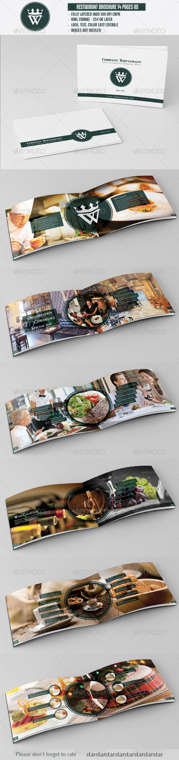 Restaurant Cafe Brochure A5 - Brochures Print Templates
