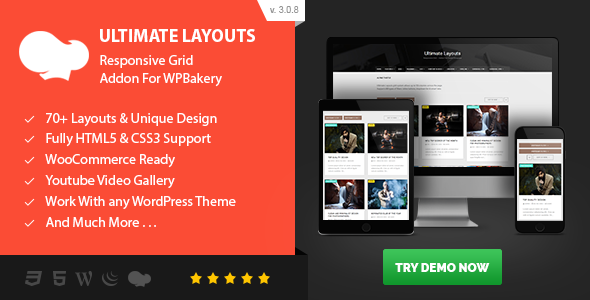 Ultimate Layouts - Responsive Grid & Youtube Video Gallery - Addon For WPBakery Page Builder