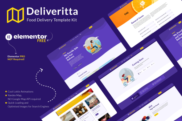 Deliveritta - Food Delivery Elementor Template Kit