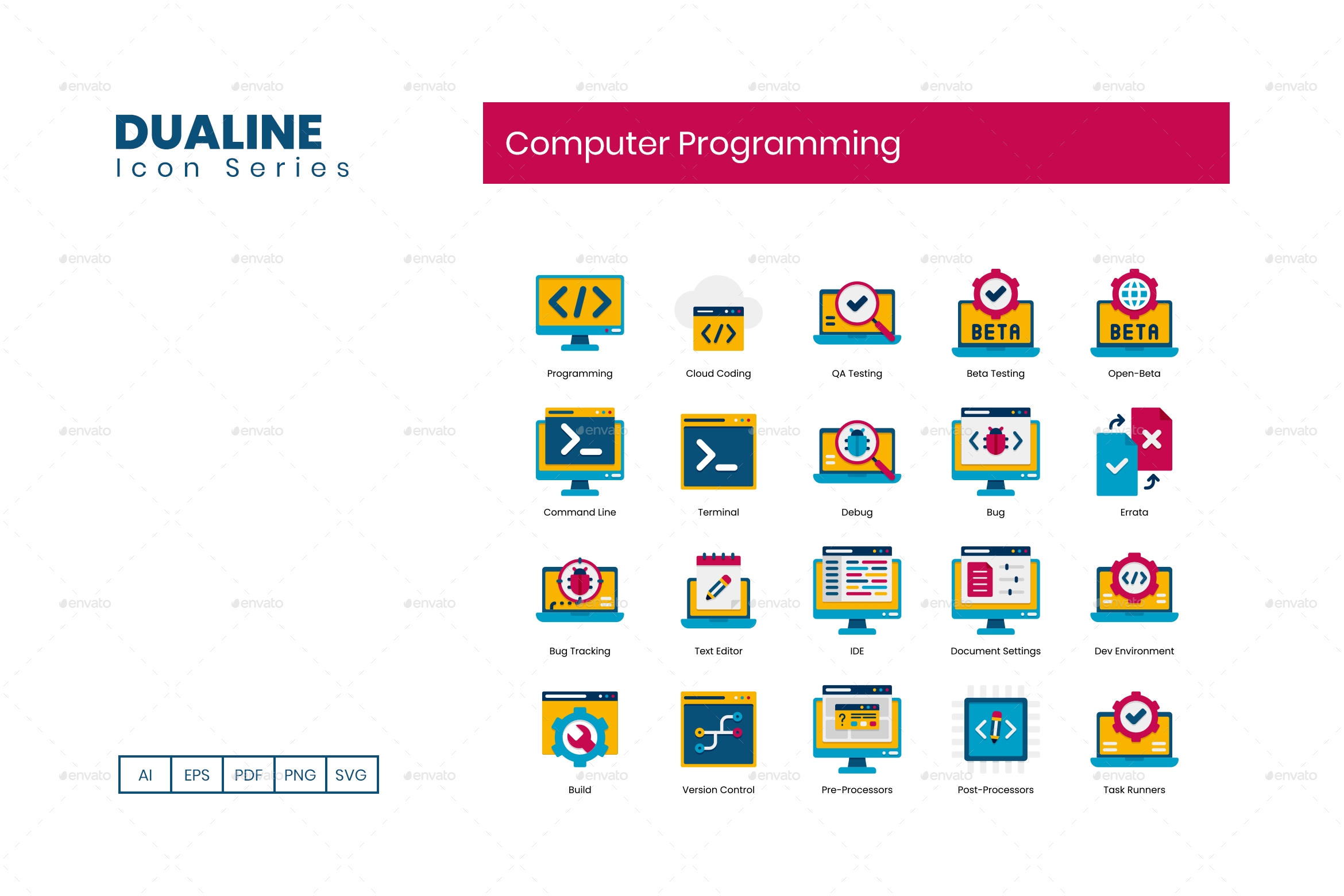 Computer Programming Icons by Krafted | GraphicRiver