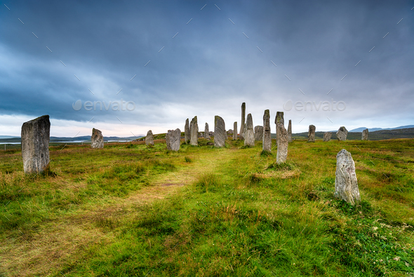 Stormy Skies over the Callanish Stones - Stock Photo - Images