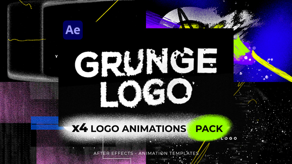 Glitch Grunge Logos Intro Pack