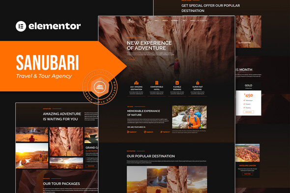 Sanubari - Travel & Tour Agency Elementor Template Kit