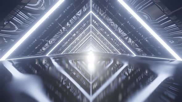 Steel Gray Rhombus In Space Tunnel Vj Loop Background 4K alt