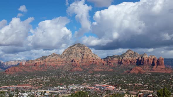 Sedona Arizona with Thunder Mountain Timelapse Medium Establishing Shot