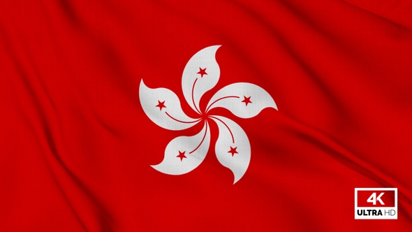 Hong Kong Flag Waving Slowly Looped alt