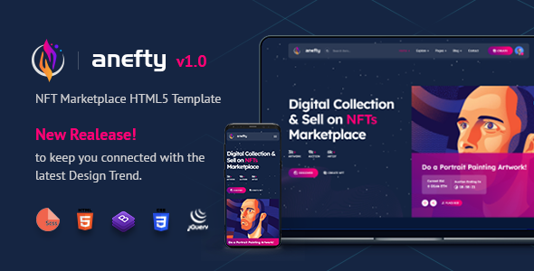Marvelous Anefty | NFT Marketplace HTML5 Template