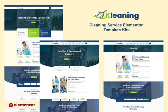 Kleaning - Cleaning Service Elementor Pro Template Kit