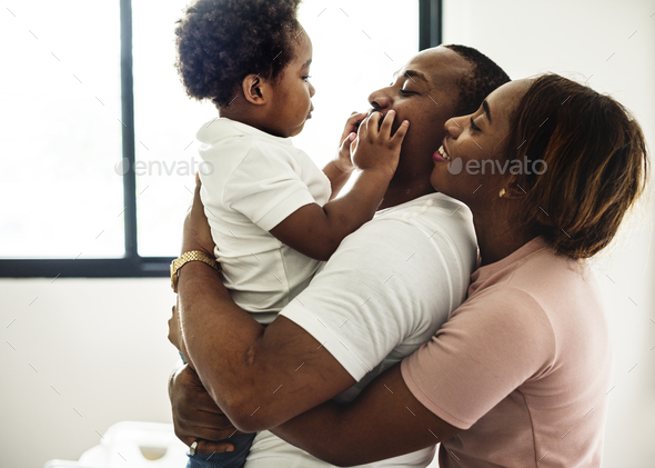 Happy african descent family - Stock Photo - Images